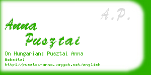 anna pusztai business card